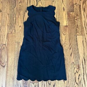 Neiman Marcus Black Scalloped Neck Mini Dress